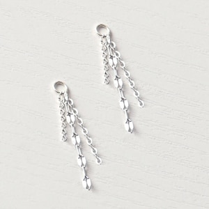 Dije de cadena de oreja de plata colgante, dije de cadena de pendiente de plata, cadena de pendiente, dije de cadena de perforación, dije de cadena de pendiente como accesorio adicional