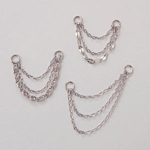 Catena per orecchini tripla, catena per orecchini, catena per piercing all'elica, catena per piercing alla conchiglia, catena per piercing industriale, attacco per catena per orecchini