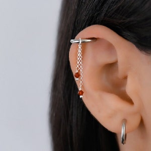 Conch Hoop Chain, Conch Earring, Helix Piercing Chain, Dangle Helix Chain Crystals, Conch Hoop Chain, Cartilage Hoop Chain Earring