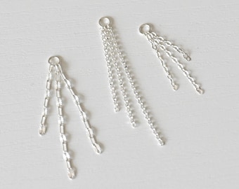 Cadena para pendientes de plata con dije colgante, cadena para pendientes, cadena de hélice, piercing para cartílago, accesorio para pendientes