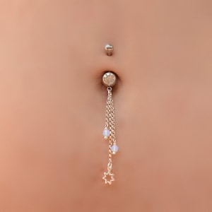 Anneaux de nombril étoile, anneaux de nombril, anneaux de ventre, anneau de nombril, piercing ventre, anneau de nombril en pierre de lune, bijoux de nombril