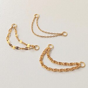 Doppelt Gold Helix Piercing-Kette, Ohrring Kette, Doppel-Kette Helix, Gold Ohr Kette, Conch Piercing Kette, Doppel-Piercing Kette