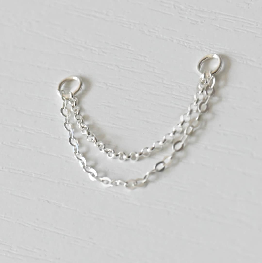 Dainty Double Chain Piercing, Piercing Chain, Earring Chain, Earring ...