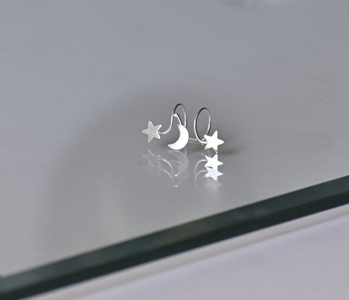 Stars Moon Ear Cuff Ear Cuff Ear Cuff No Piercing Ear Cuff Etsy