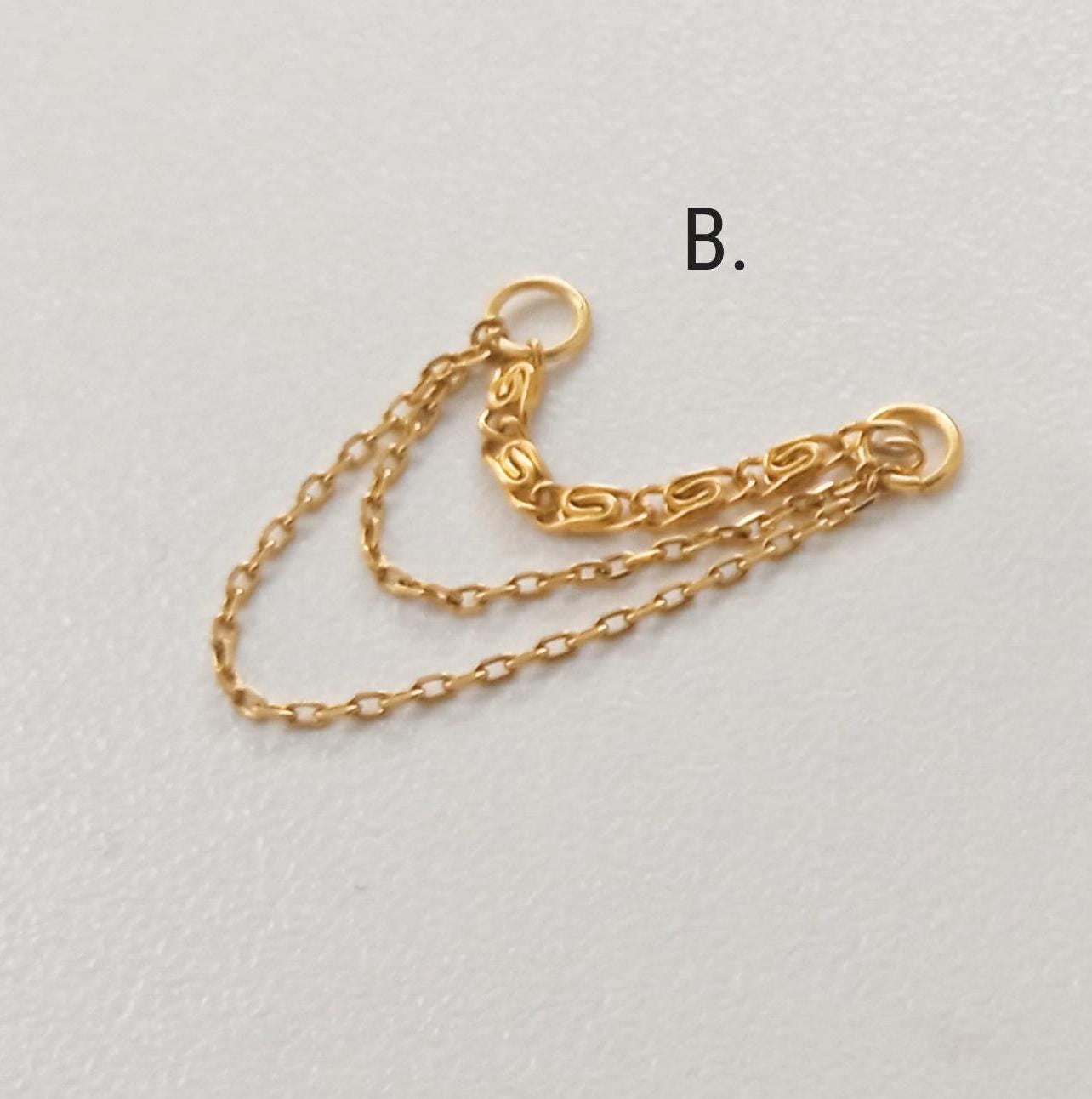 Dangle Triple Conch Piercing Chain Gold, Conch Earring Chain ...