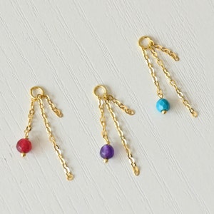 Dangle Earring Chain Charm Stone, Earring Chain, Charm Piercing Chain, Cartilage Chain, Earring Chain Add On