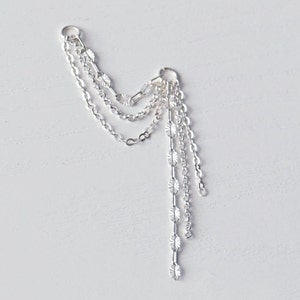 Triple Mixed Earring Chain, Earring Chain Add On, Piercing Chain, Earring Chain, Helix Chain, Cartilage Chain Piercing, Earring Attatchment