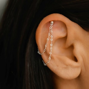 Hidden Helix Chain Silver, Cartilage Chain, Conch Chain, Orbital Chain, Helix Earring Chain, Helix Piercing Chain, Dangle Boho Helix