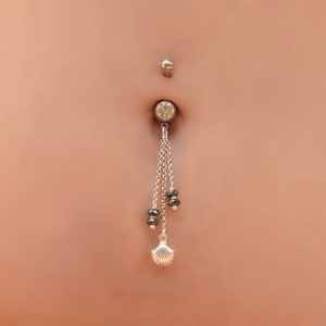 Belly Button Rings Dangle, Belly Button Rings, Shell Belly Ring, Navel Ring Dangle, Belly Piercing, Naval Piercing, Belly Button Jewelry