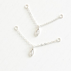 Silber Ohr Kette Marquese Charm, Silber Ohrring Kette, Conch Kette, Helix Piercing Kette, Doppel Piercing Kette