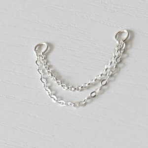 Piercing Chain Charm Connector, Piercing Chain, Silver Earring Chain, Cartilage Chain Piercing Connector, Piercing Jewelry