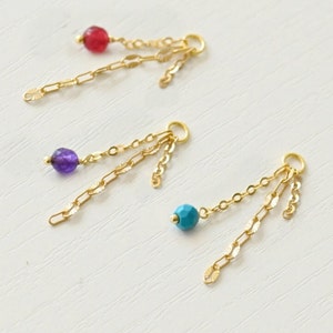 Multi Chain Charm, Ohrring Kette, Ohrring Kette hinzufügen, baumeln Ohrring Kette Charm Stein, Charm Piercing Kette, Knorpel Kette