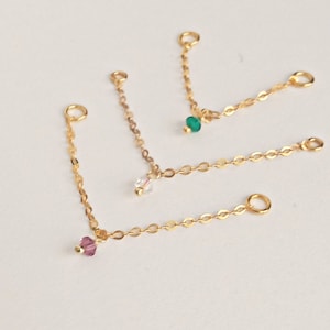 Boucle d'oreille pendante chaîne, breloque en cristal, chaîne de boucle d'oreille, chaîne hélicoïdale, chaîne de conque, piercing chaîne du cartilage, chaîne pour clous d'oreille, connecteur de boucle d'oreille