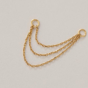 Bengelen drievoudige gouden oorbelketting bedel, oorbelketting, helixoorbelketting, schelp piercingketting, oorbelketting manchet, gouden oorketting