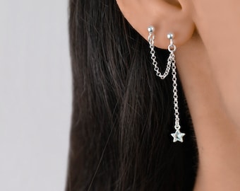 Orecchini a forma di stella in argento sterling S925