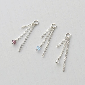 Dangle Earring Chain Charm Add On, Earring Chain, Silver Earring Chain, Chain Piercing, Chain for Studs, Chain for Hoop, Earring Attatchment