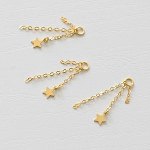 Charm Piercing Chain Add On, Charm Piercing Chain, Brinco de Corrente, Brinco Pendurado Corrente Charm, Piercing de Corrente Estrela, Cartilagem Corrente