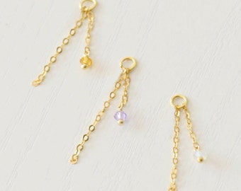 Piercing Chain Charm Attatchment, Earring Chain, Dangle Gold Earring Chain Charm Add On, Chain Piercing, Earring Chain Attatchment