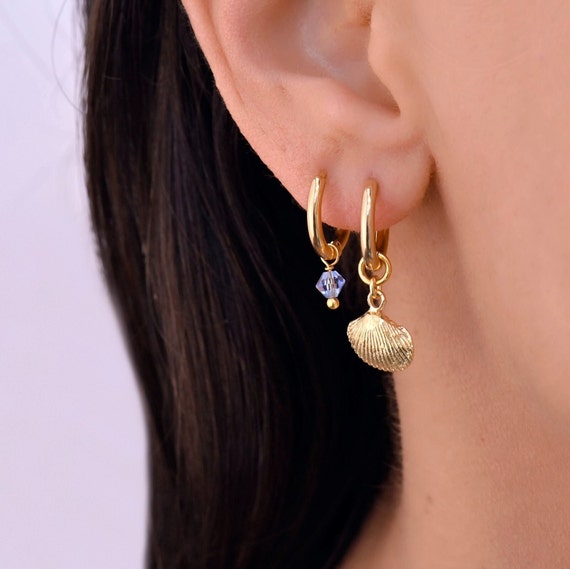 4 Pair Stainless Steel Huggie Hoop Earrings - 18K Gold Plated Hypoallergenic