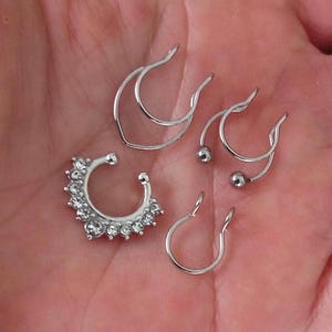 Fake Septum Nose Ring, Fake Septum,  Fake Septum Piercings Set Septum Ring Clip On, Fake Septum Jewelry