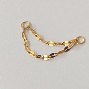 Doppel Gold Helix Piercing-Kette, Ohrring Kette, Helix Ohrring Kette, Conch Piercing Kette, Goldkette Ohrmanschette, Gold Ohr-Kette