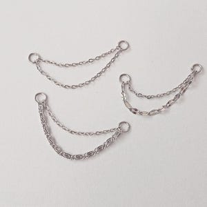 Double Earring Chain Charm, Earring Chain, Helix Piercing Chain, Conch Piercing Chain, Ear Chain with Hoops, Earring Chain Attachment