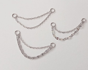 Double Earring Chain Charm, Earring Chain, Helix Piercing Chain, Conch Piercing Chain, Ear Chain with Hoops, Earring Chain Attachment