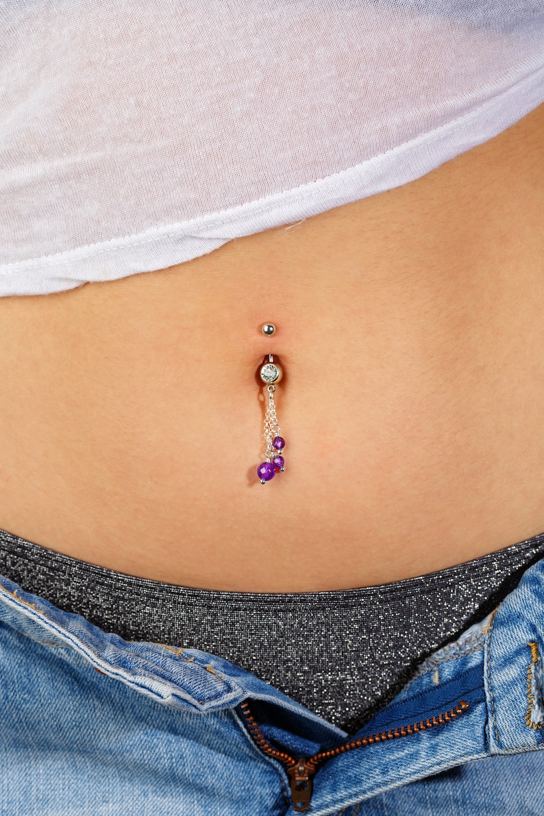 Ruby Belly Ring Dangle Belly Button Rings Dangle Belly Rings Etsy