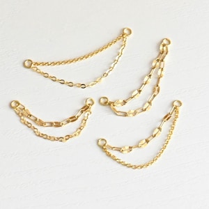 Doppel Gold Ohrring Kette, Ohrring Kette, Doppel Kette Conch, Gold Ohr Kette, Helix Piercing Kette, Doppel Piercing Kette