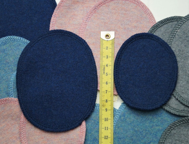 DESIRED SIZE Wool patches made of Merino wool knit for repairing clothes made of wool and wool silk 1 pair 2 pieces image 3