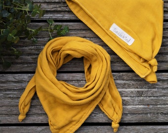 Muslin Scarf Mustard Yellow Organic Cotton Curry Kids Muslin Scarf