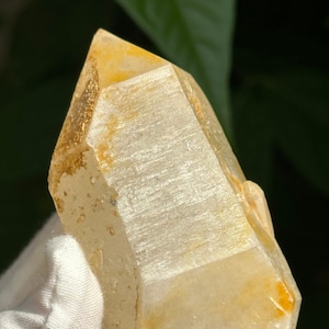 221g Natural Golden Himalayan Double terminated Quartz Crystal/Energy Tangerine Hematite Quartz Specimen-99*47*37 mm