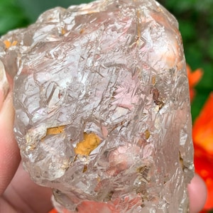 238g Rare Record Keeper Nirvana Quartz/Madagascar Clear Nirvana Rock Crystal/Iron Minerals Attached/Etched Crystal/Healing Crystal Specimen