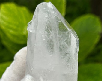 Natural Double Terminated Faden Quartz Tabular Crystal,Pakistan Ice White Crystal Specimen,Healing Meditation Crystal-92 g