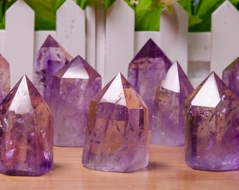 Wholesale Clear Amethyst Tower Rare Beautiful Natural Gemstone Purple Crystal Polished Points Amethyst Points,read second picture!