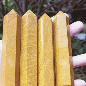 Natural Yellow Ocean Jasper Towers 30-100mm Height,Yellow Jasper Crystals Points,Yellow Quartz Obelisk,Yellow Energy Stone,Third Chakra