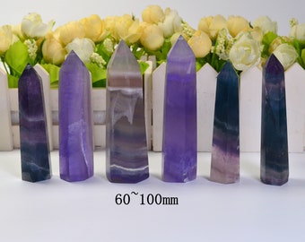 Wholesale Fluorite Tower Rare Beautiful Natural Gemstone Colorful Stone Polished Points Fluorite Points Luck Gift