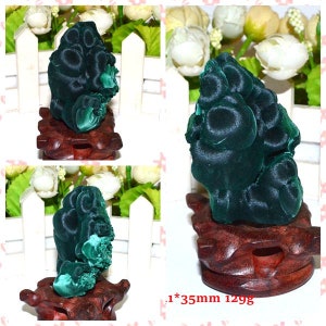 129g Green Malachite,Raw Velvet Malachite,Bubble Malachite,Cloud Malachite,Rock,Healing,Rare Malachite 65*41*35mm,Grape Shaped Malachite