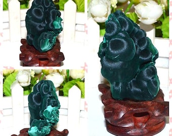 129g Green Malachite,Raw Velvet Malachite,Bubble Malachite,Cloud Malachite,Rock,Healing,Rare Malachite 65*41*35mm,Grape Shaped Malachite