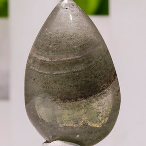 Rare Phantom Crystal Pendant Drilled Garden Quartz Green Phantom Water Shaped Energy Quartz-Jewelry Making/Decor/Crystal Healing