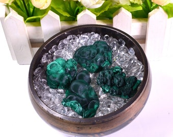 La mejor malaquita verde natural, piedra de malaquita de terciopelo, chakra del corazón, sin pulir, cristales ásperos verdes crudos, meditación