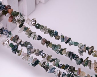 Wholesale Indian Agate Natural Gemstone Polished Chip Beads Gravel Chain Small Chip Stone Tiny Quartz Points for Jewelry Making-Approx.3~8mm