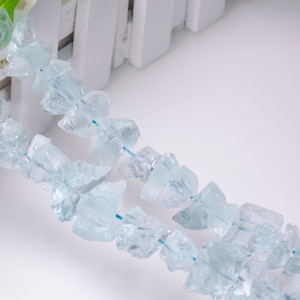 Full Strand Blue Aqua Obsidian Raw Rough Stone Center Drilled Crystal Healing Stone Points / Perline per gioielli Fare fortuna Regalo