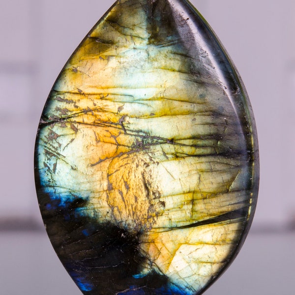 Labradorite Yellow Flash Rare Natural Stone Polished Bead Stone Slice for Jewelry Making-Decor-Pendant-Necklace-Bracelet-Gift For Her