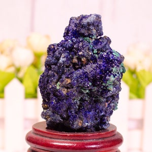 Natural Raw Azurite Rocks/Azurite Conichalcite Combination/Malachite Rough Stone/Raw Azurite Conichalcite Geode Mineral Specimen/75*43*49mm