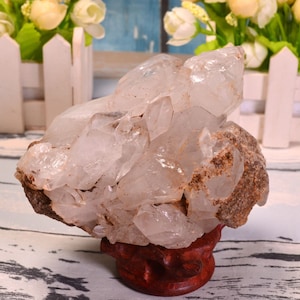 Natural Tibetan Himalayan Clear Crystal Quartz  Cluster 711g Healing Energy,Chakra and Reiki,Meditation