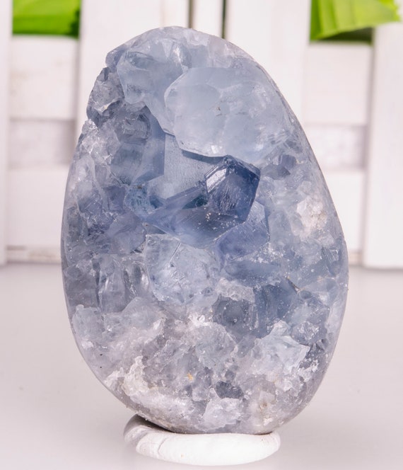 Celestite Geode Crystal Cluster Natural Raw Gemstone Crystal Grids-Quartz Points-Heart Shaped-Quartz Geode Gift-Decor-Chakra/&Reiki-Healing