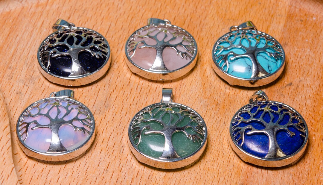 Tree Of Life Stone Natural Crystal Quartz Tree Of Life Pendant - Foto 11