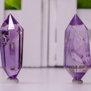 Wholesale 12/24 Sided Double Terminated Amethyst Quartz Points Expert Cut Rare Beautiful Natural Gemstone Polished Points For Jewelry Making