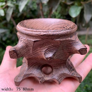 Houten basis voor kristallen bollen/Houten standaard voor het vasthouden van ballen of steen/Houten beugel/palissander standaard/geschikt voor bollen met verschillende diameters 6th picture